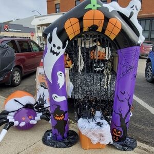 Spooky Halloween Inflatable Archway And Spider